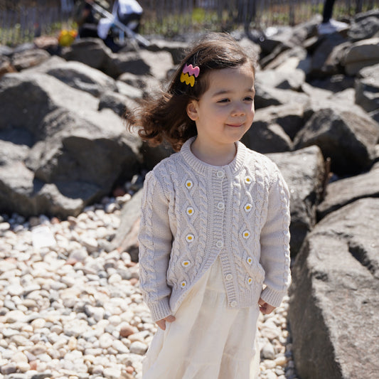 Daisy Cotton Cardigan Mini in Natural