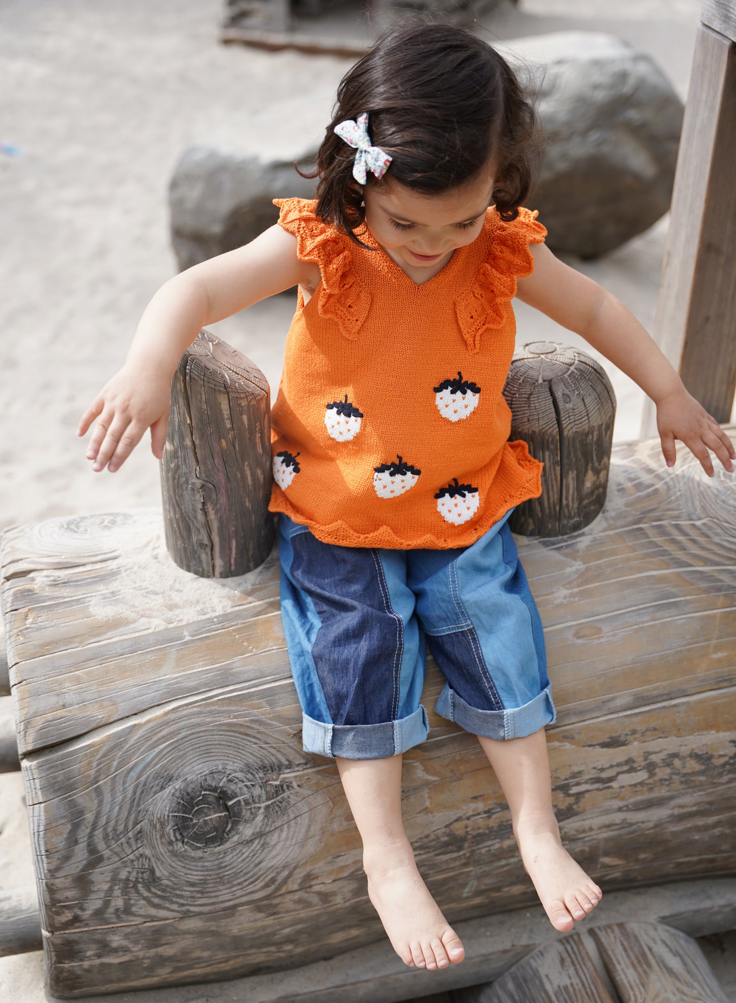 Strawberry Cotton Top Mini in Orange