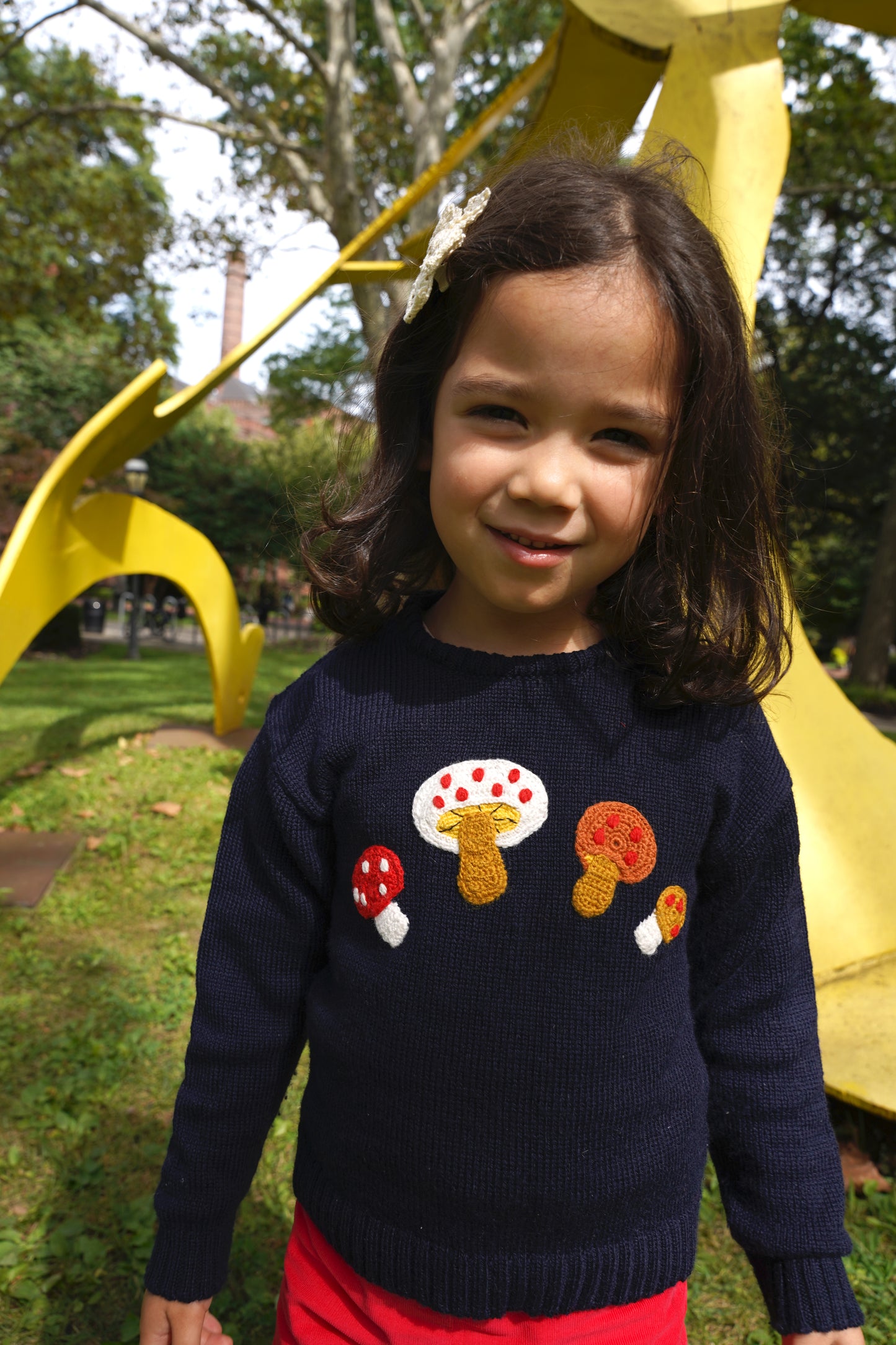 Mushroom Sweater Mini in Navy Multi