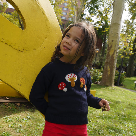 Mushroom Sweater Mini in Navy Multi