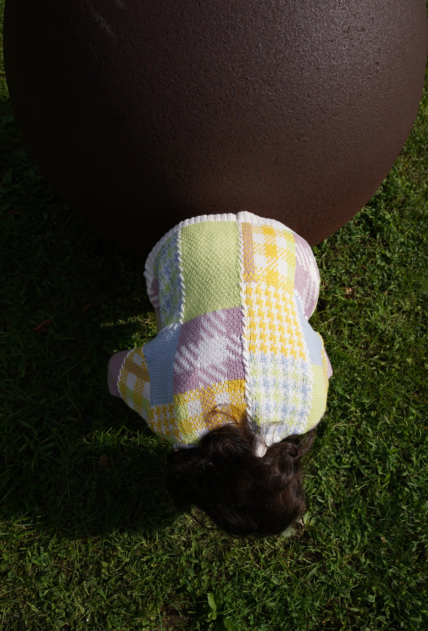 Patchwork Cardigan Mini in Lime Multi