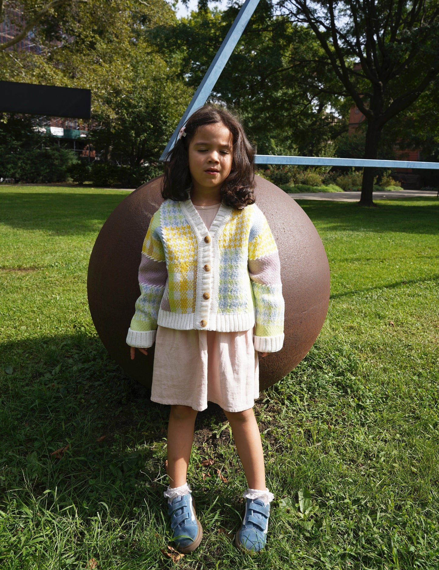 Patchwork Cardigan Mini in Lime Multi