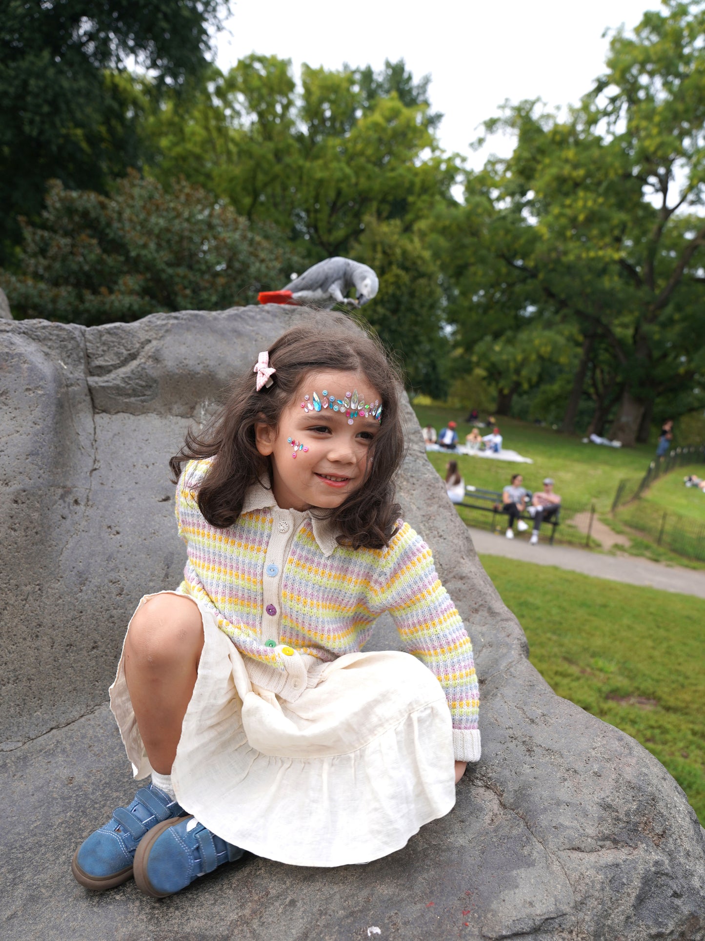 Mismatch Cardigan Mini in Multi Lime