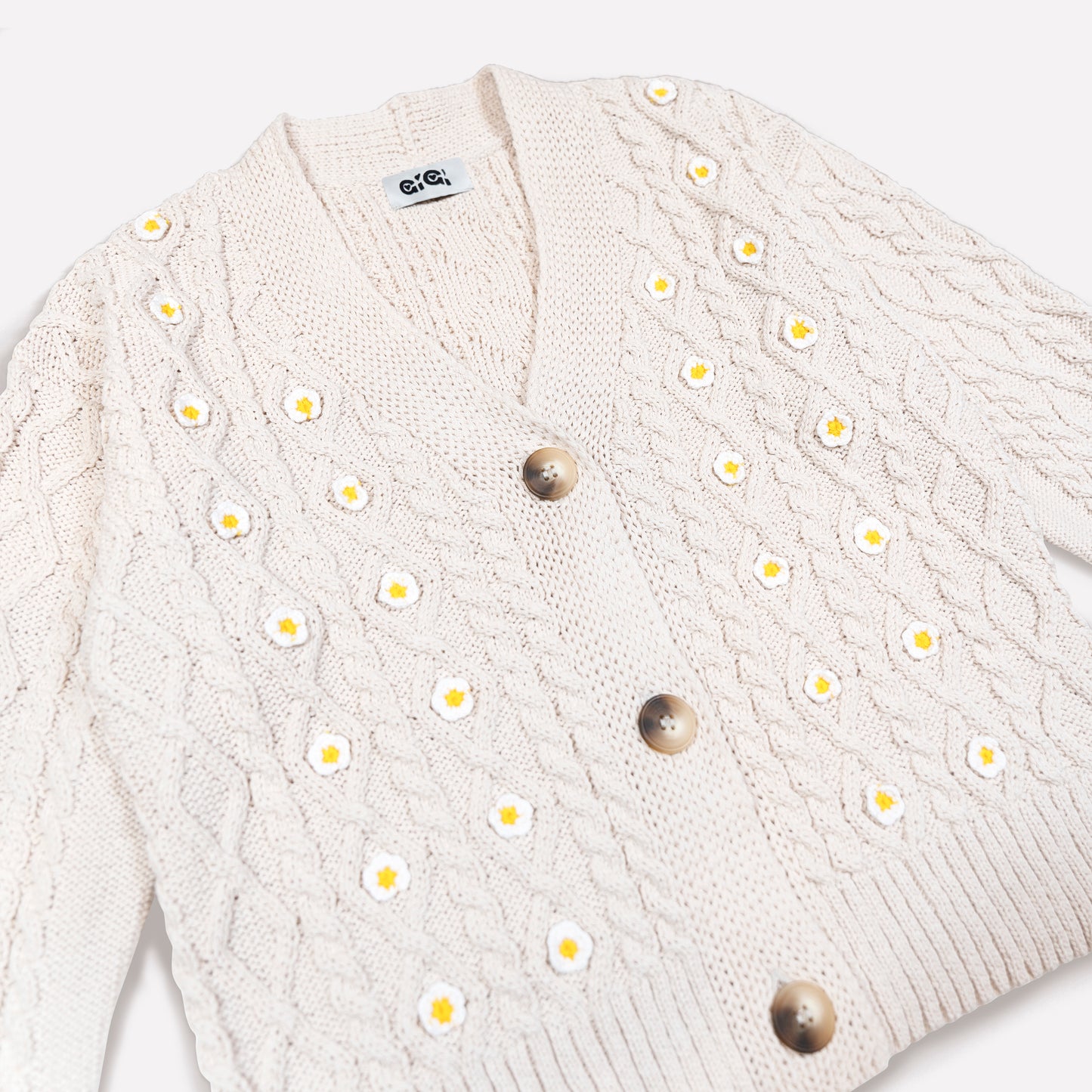 Daisy Cotton Cardigan in Natural