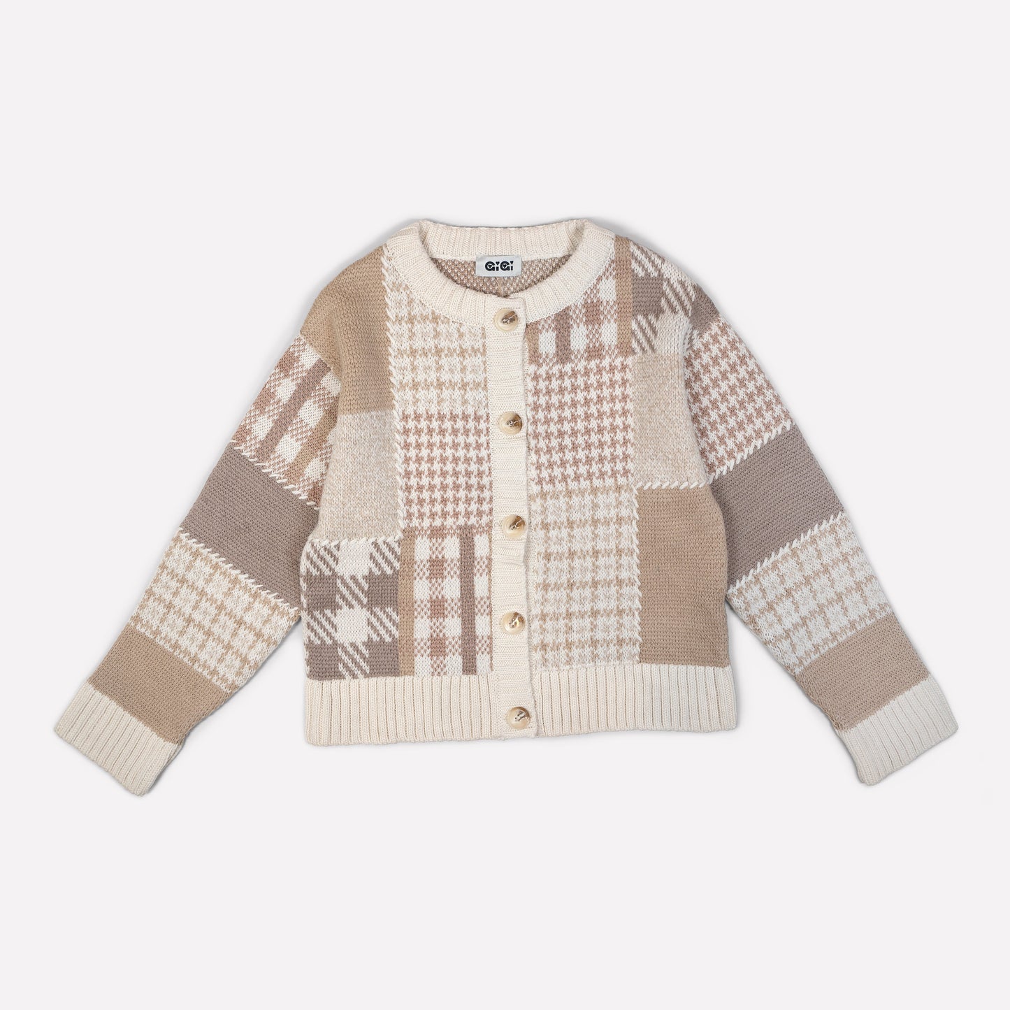 Patchwork Cardigan in Natural Multi