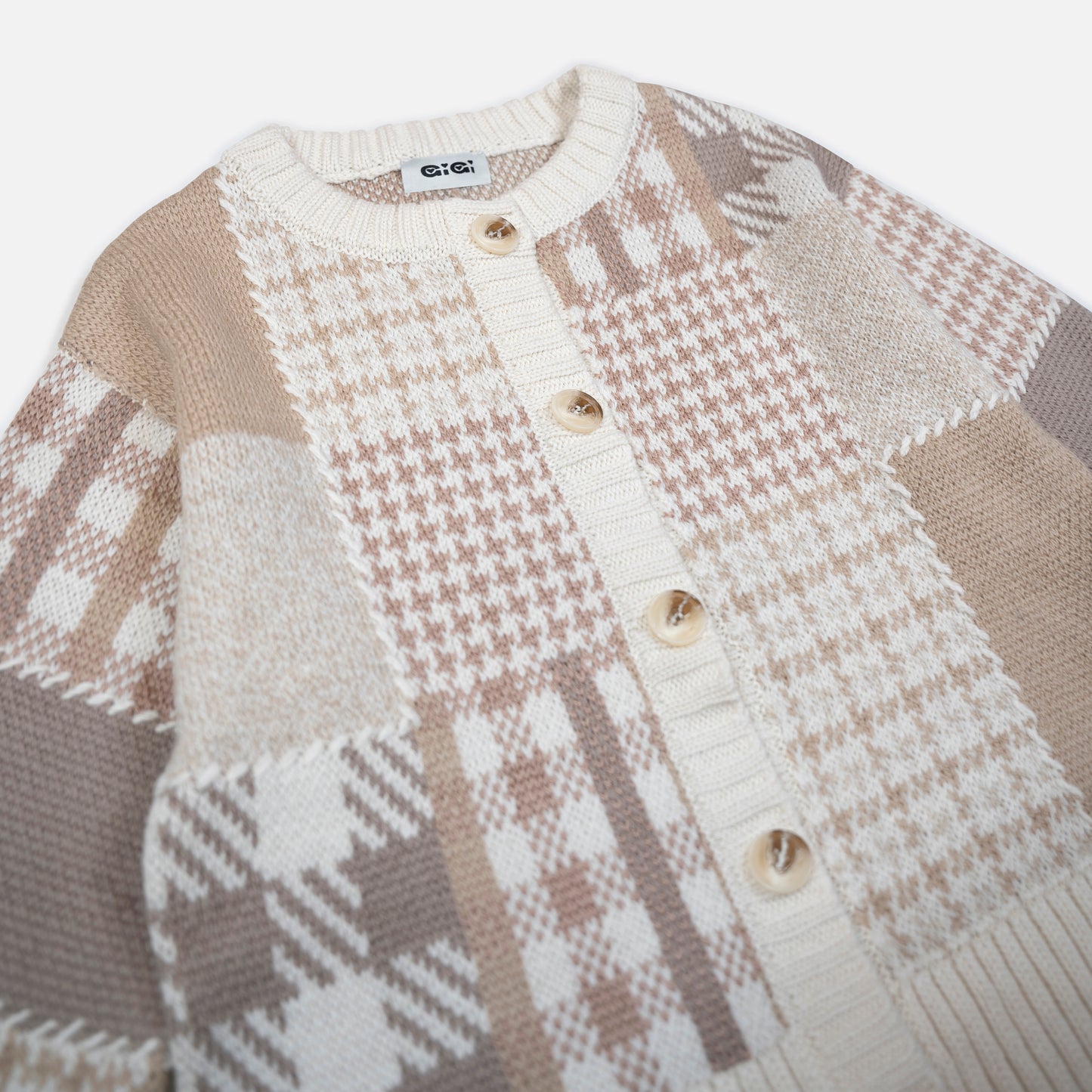 Patchwork Cardigan in Natural Multi