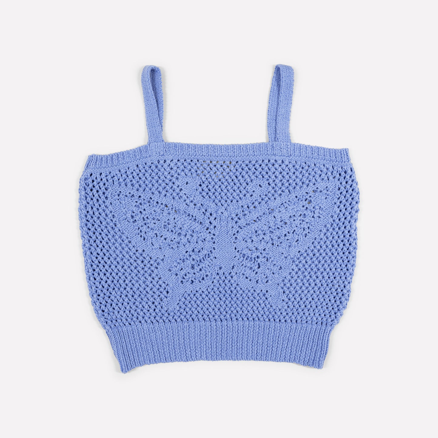 Butterfly Cotton Knit Tank Top in Blue