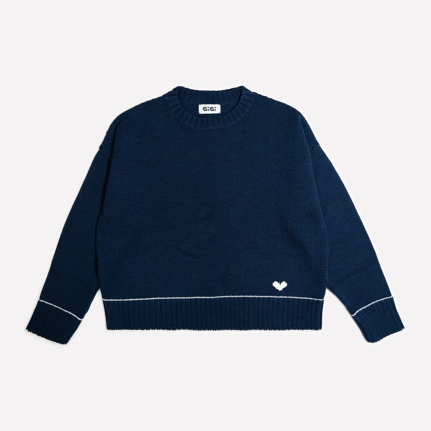 Lara Charm Sweater in Navy & Ivory