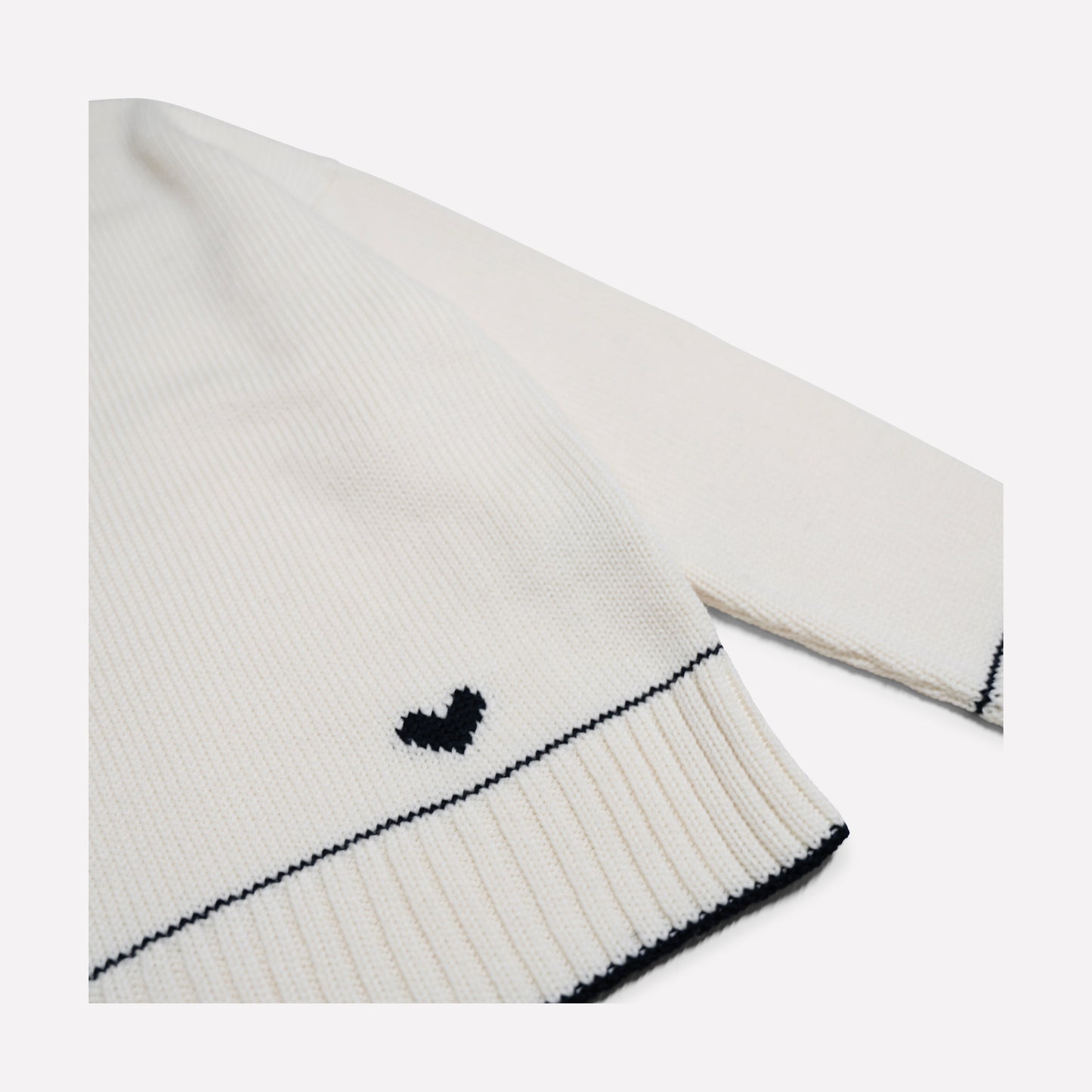 Lara Charm Sweater in Ivory & Navy