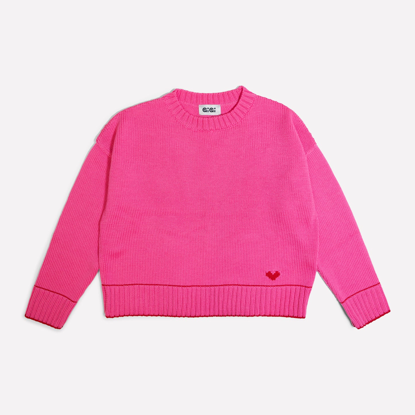 Lara Charm Sweater in Pink & Red