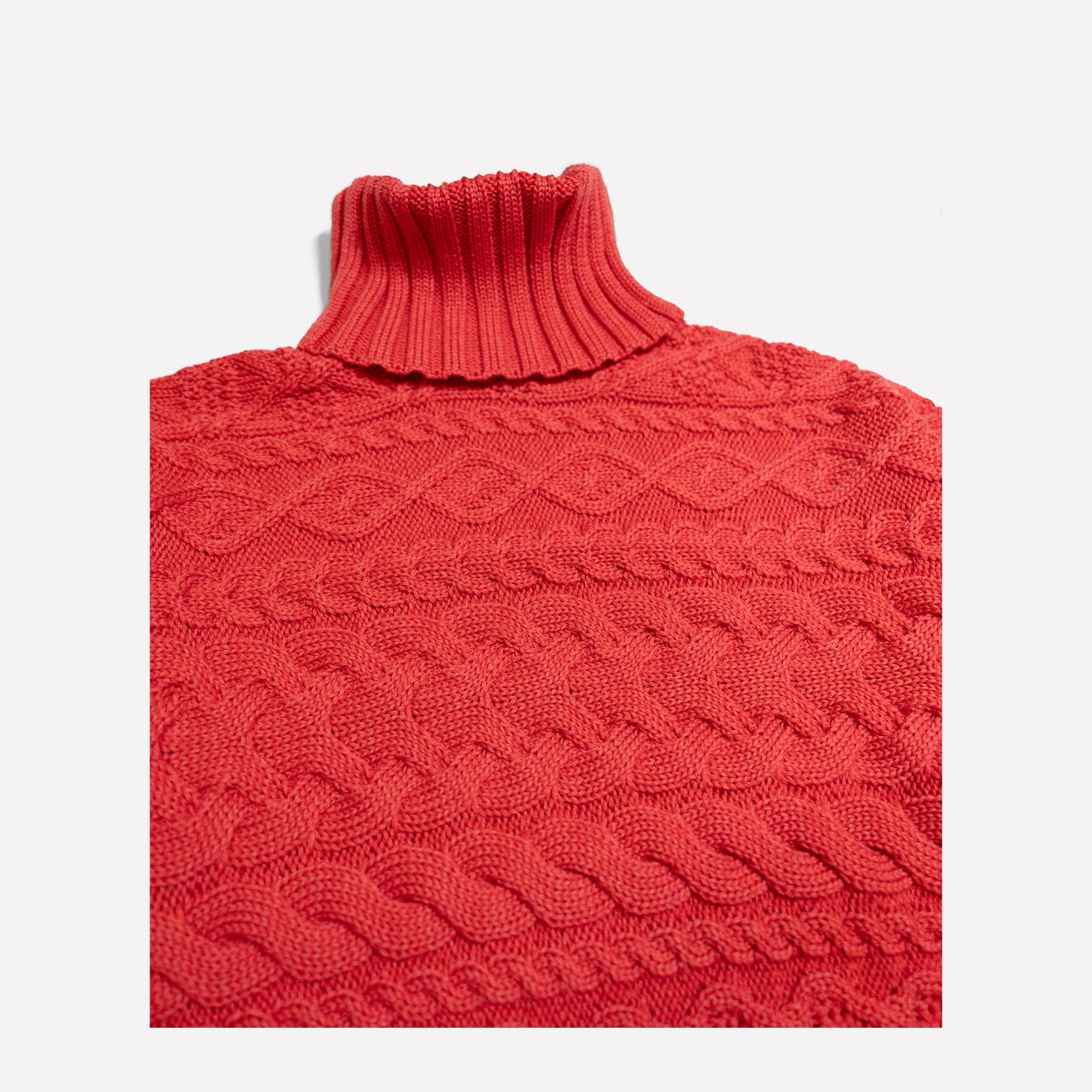Cable Sweater in Red Marl