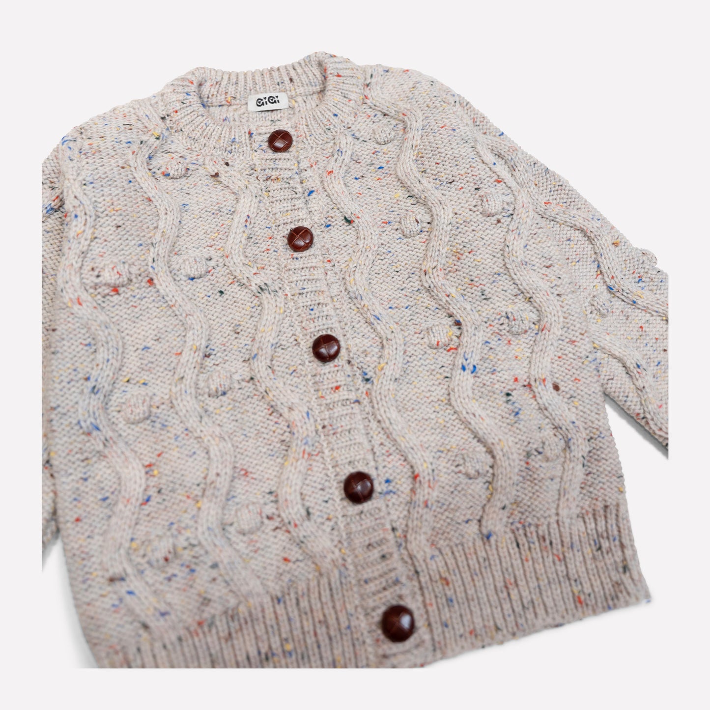 Bubble Cardigan Mini in Natural Speckle