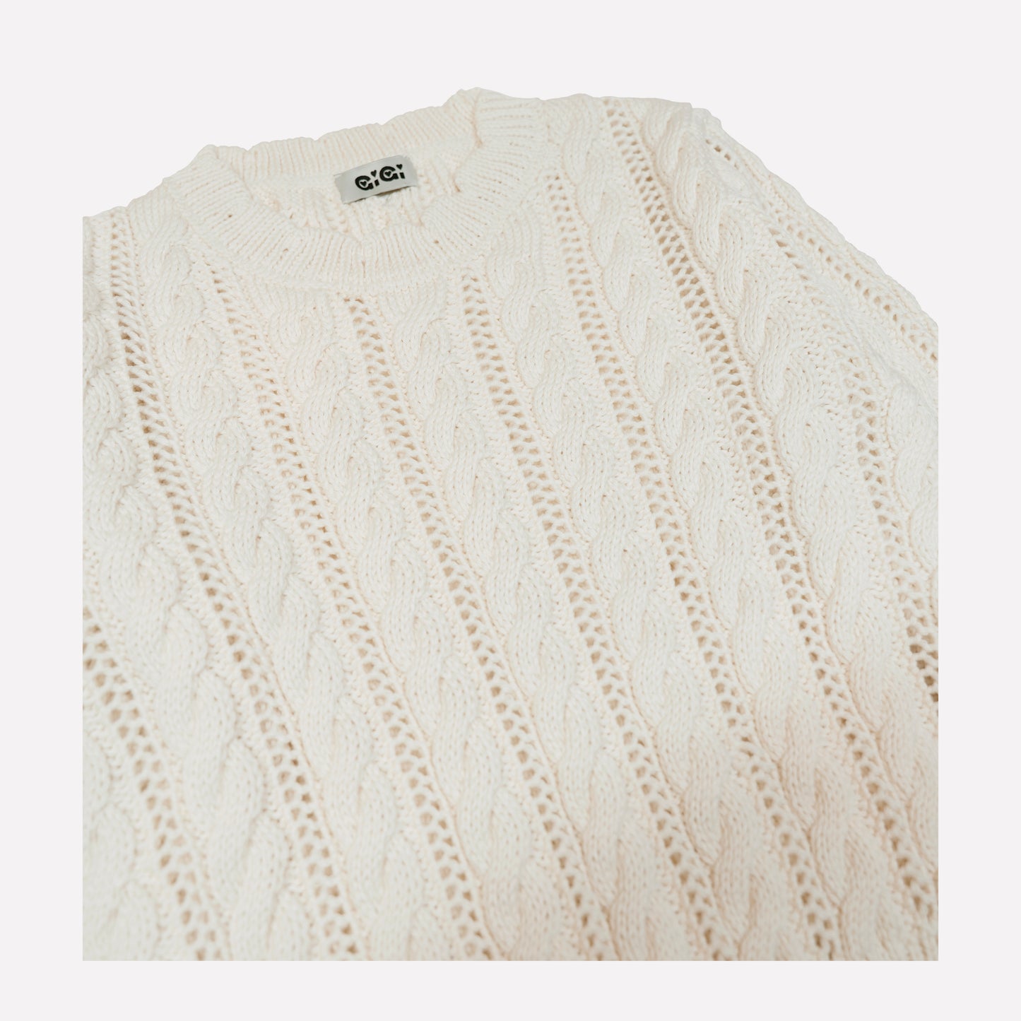Ailis Eyelet Sweater in Ivory