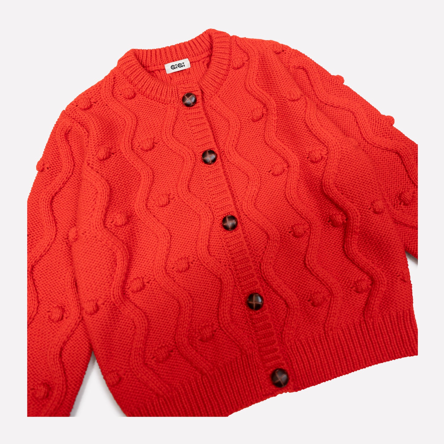 Bubble Cardigan Mini in Red