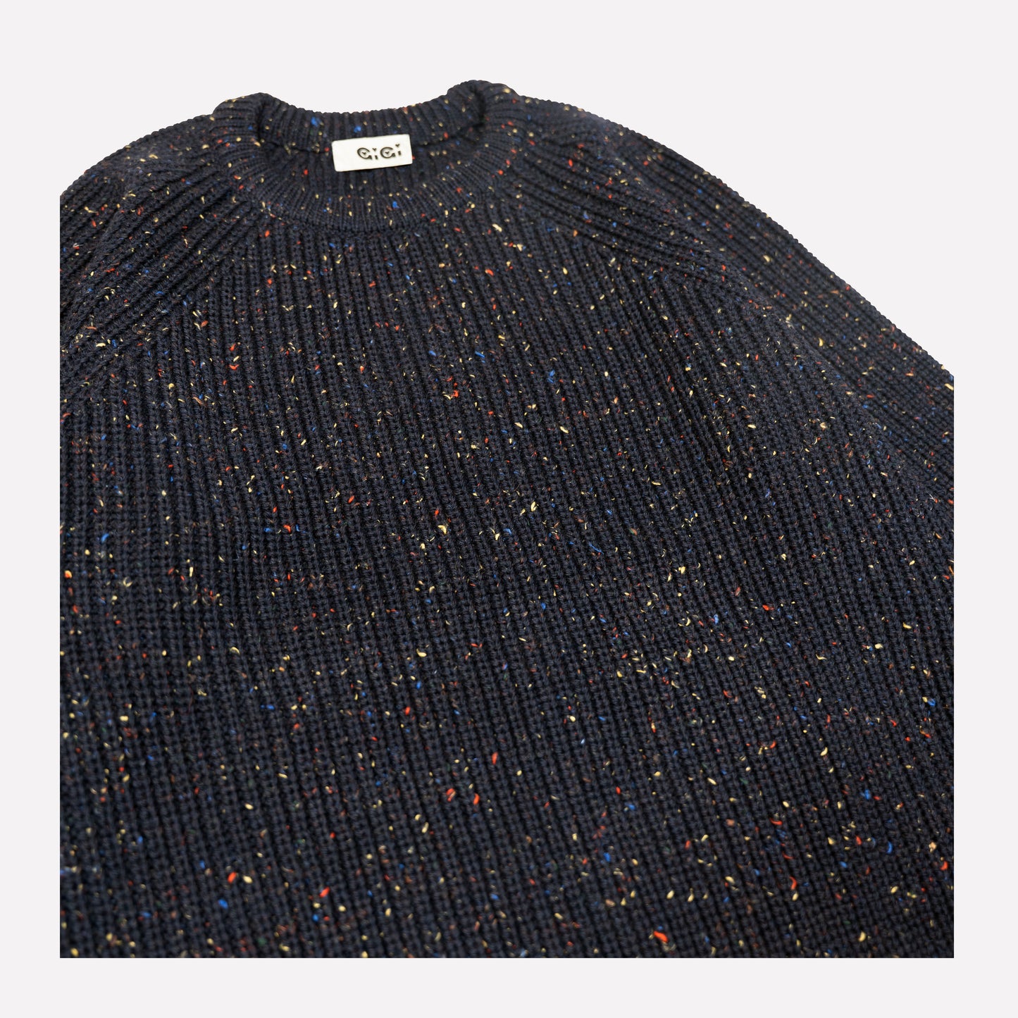 Adam Fisherman Sweater in Navy Speckle