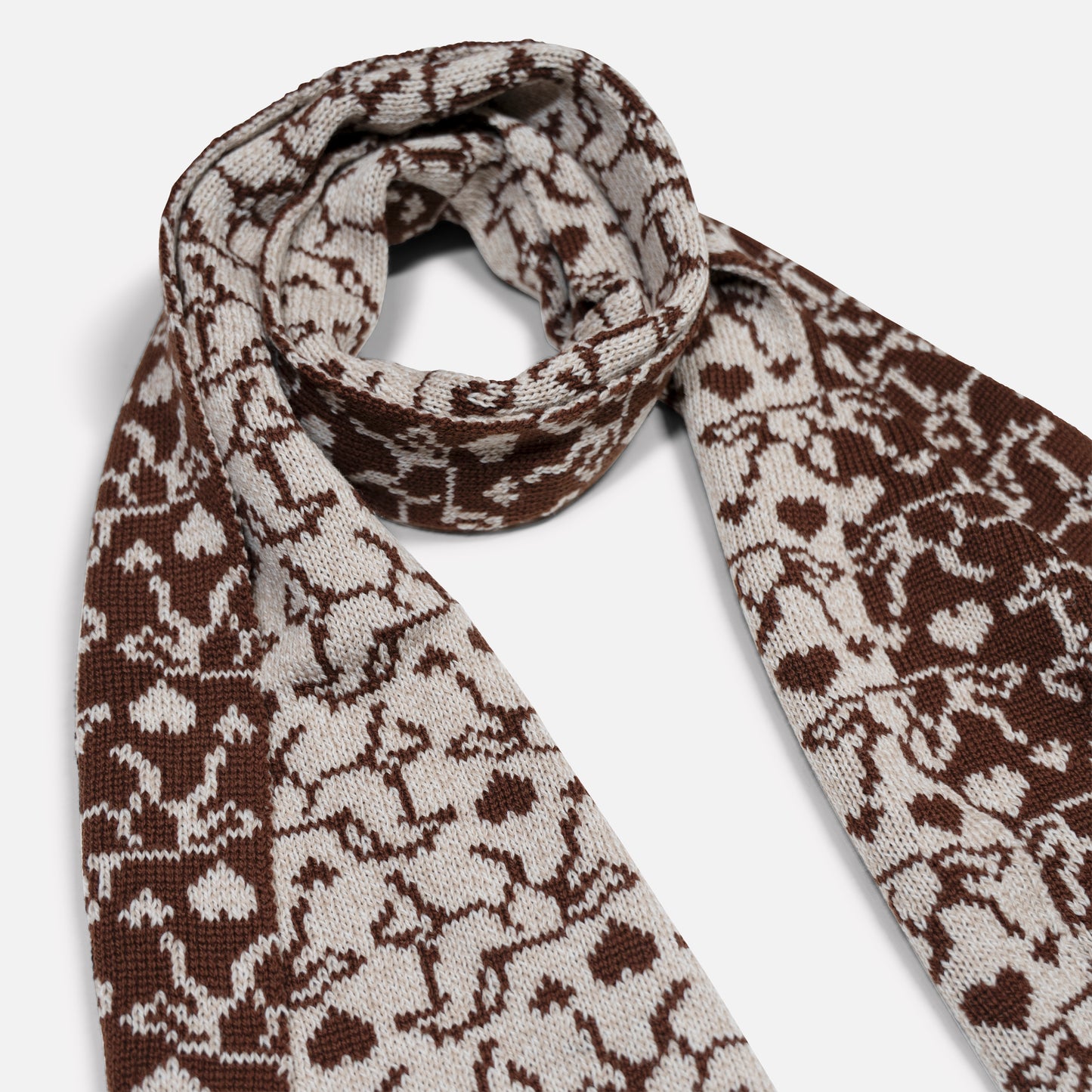 Gallop Jacquard Scarf in Brown
