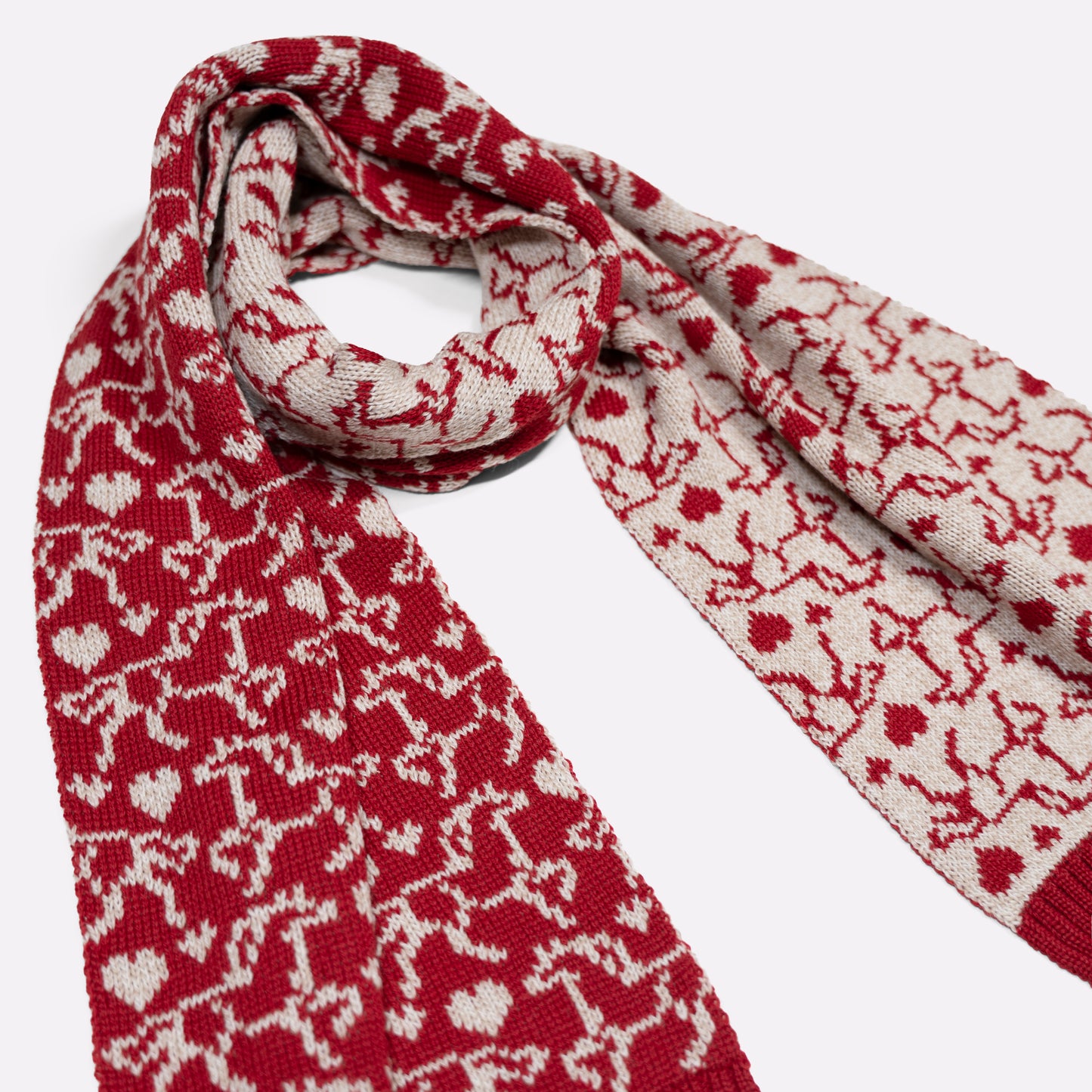 Gallop Jacquard Scarf in Red