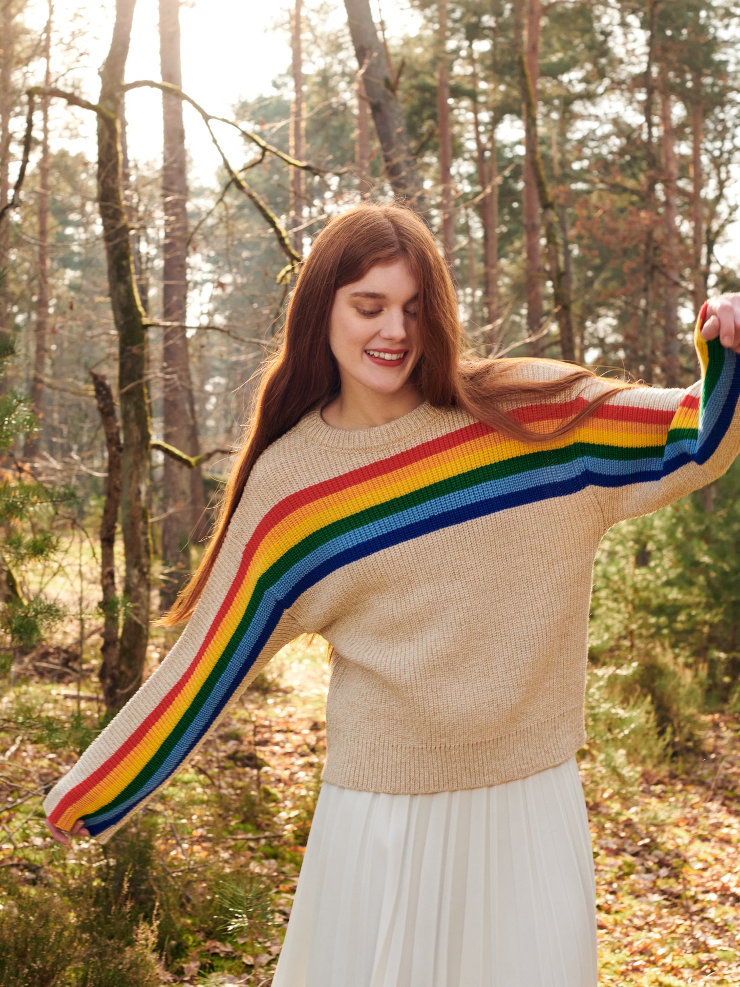 Rainbow Sweater in Beige Marl