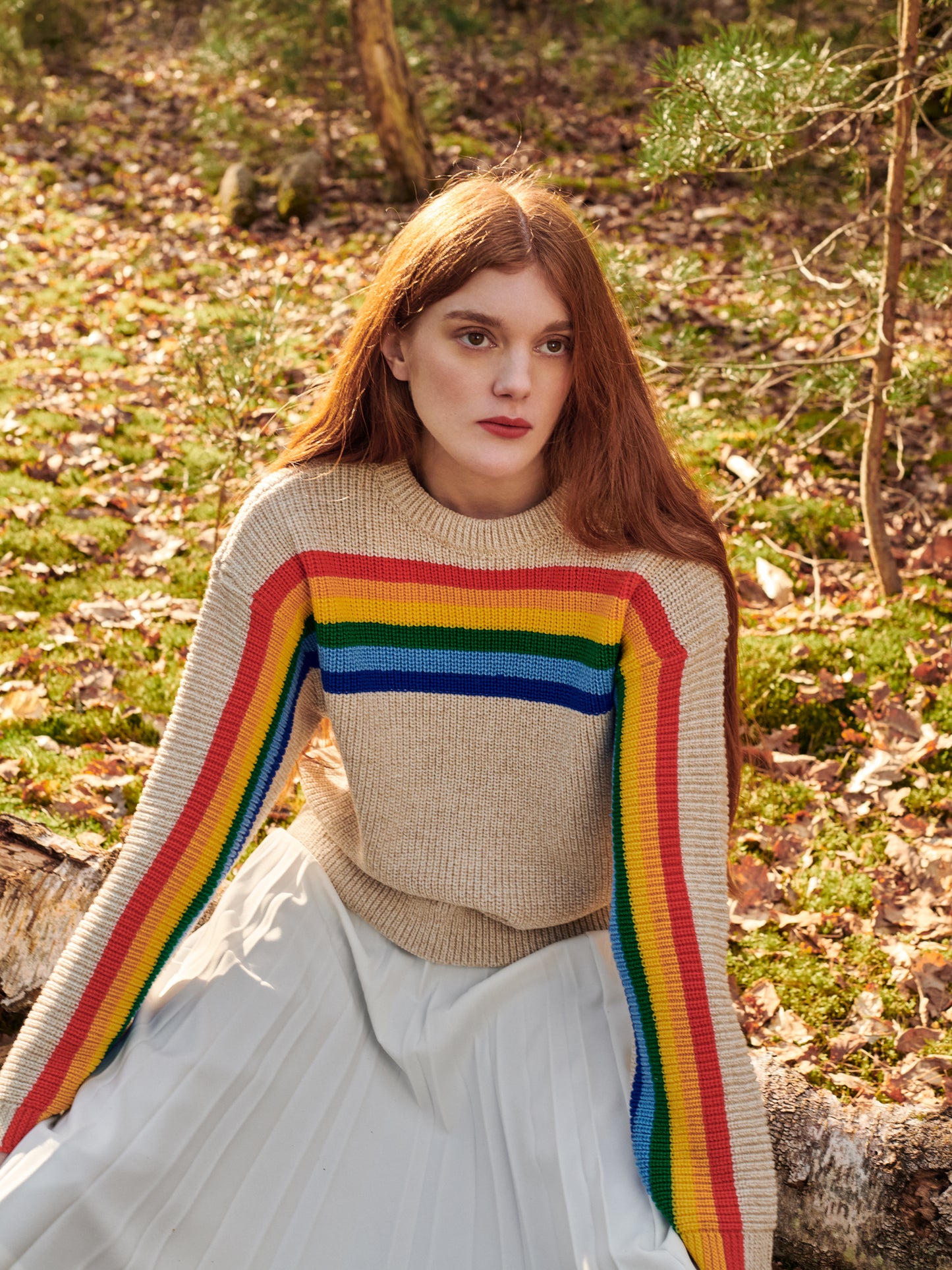 Rainbow Sweater in Beige Marl