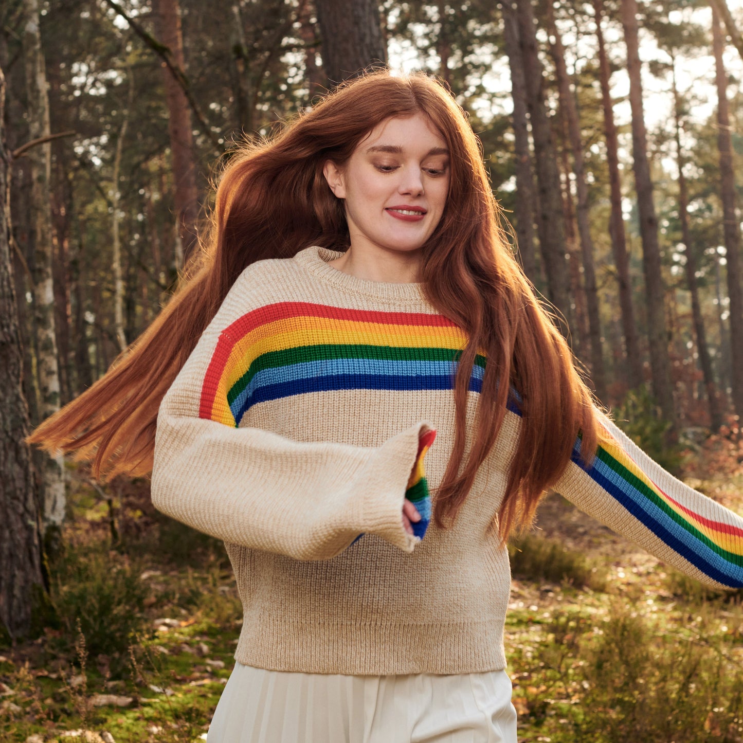 Rainbow Sweater in Beige Marl