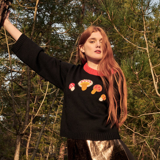 Mushroom Sweater in Black