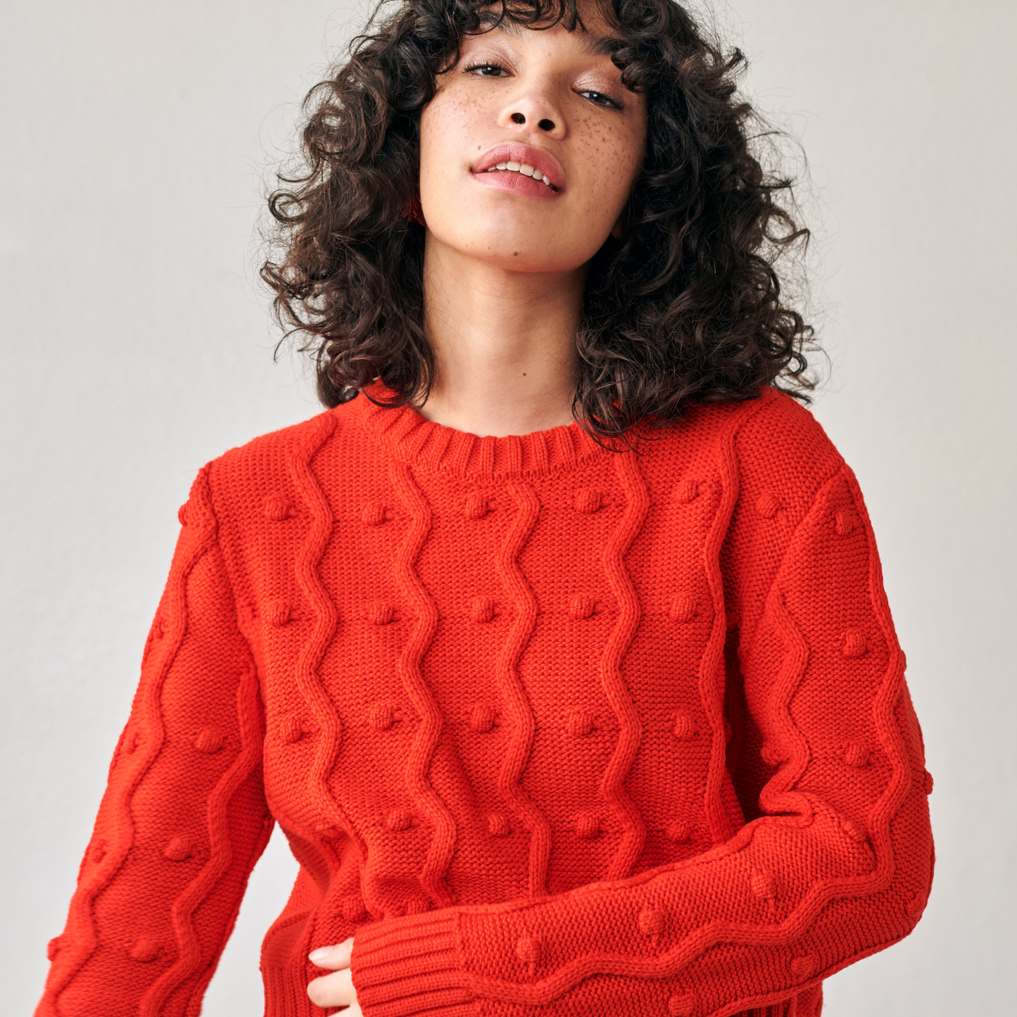 Bubble Sweater in Red
