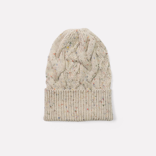 Cable Hat in Natural Speckle
