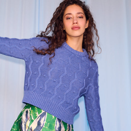 Bubble Sweater in Blue Marl