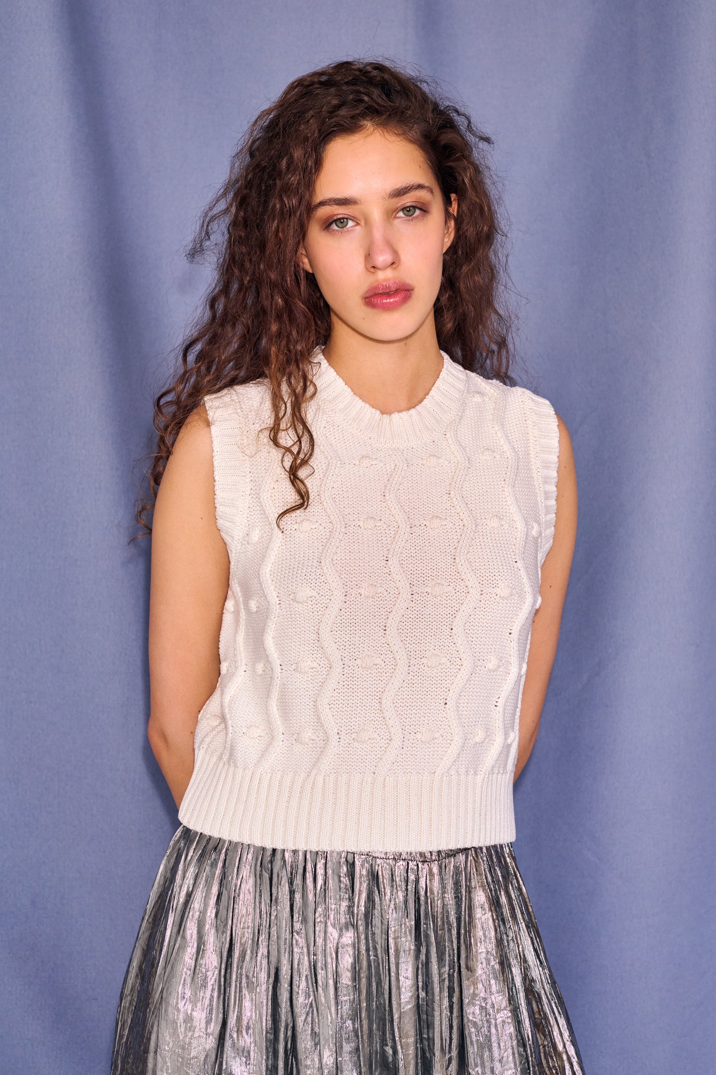 Bubble Vest in Ivory