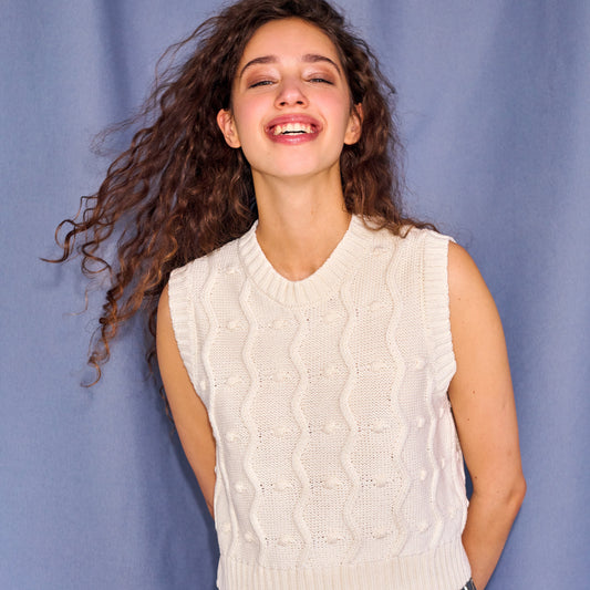 Bubble Vest in Ivory