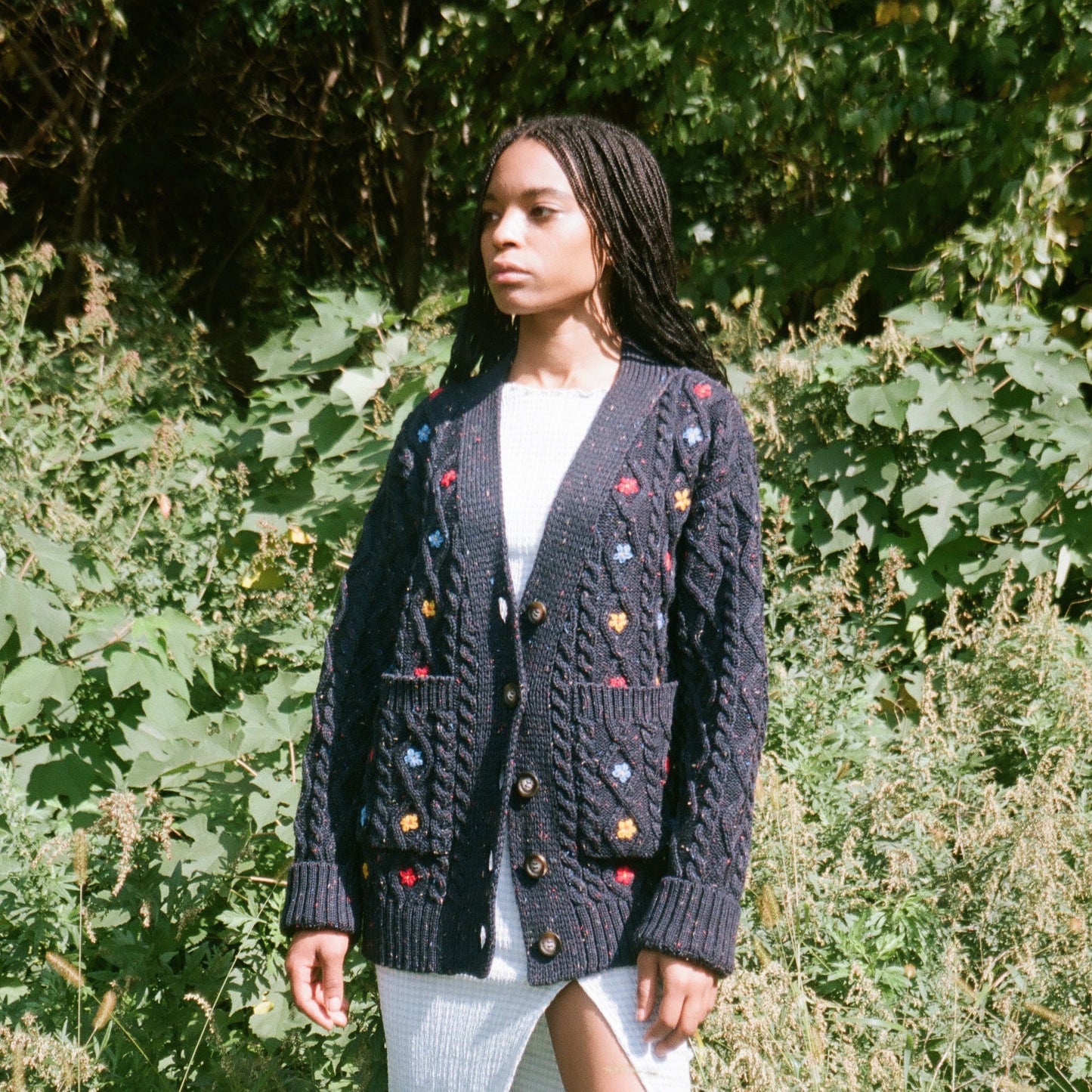 Wild Flower Cardi in Navy