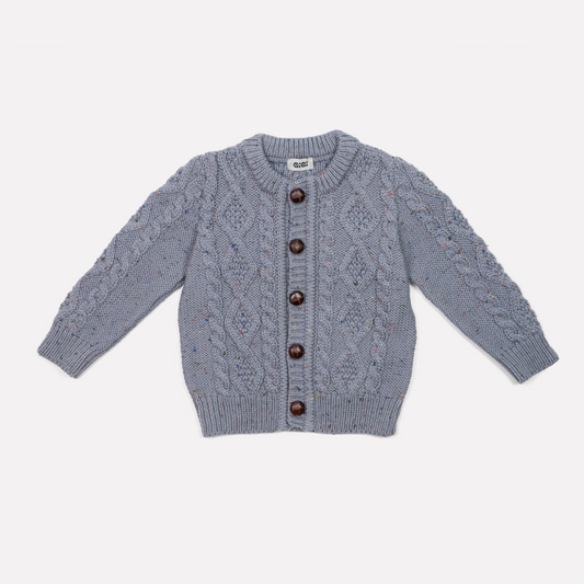 Cable Cardi in Denim Blue