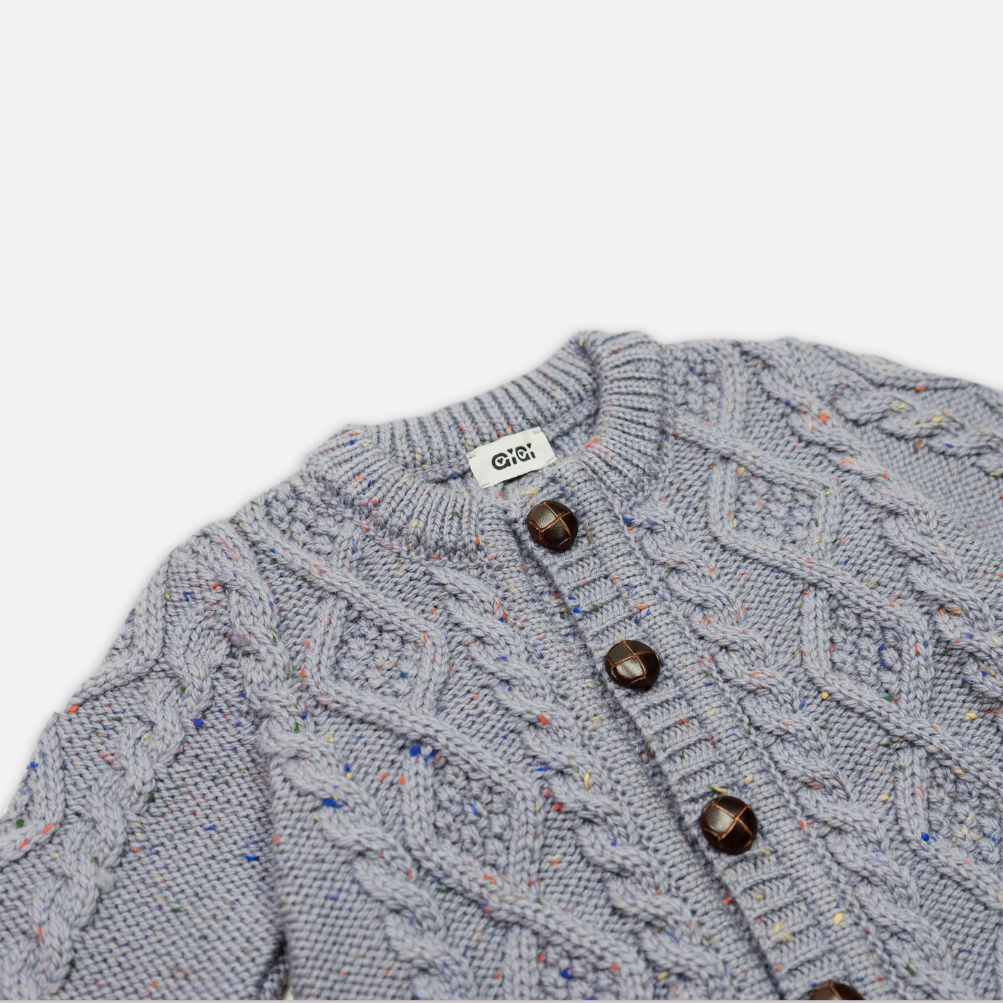 Cable Cardi in Denim Blue