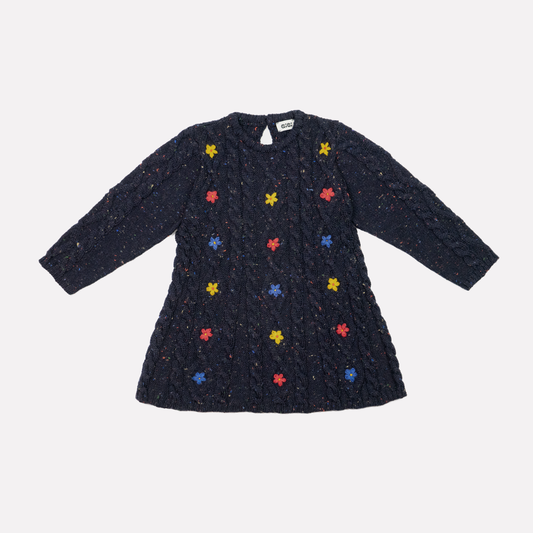 Wild Flower Dress in Navy