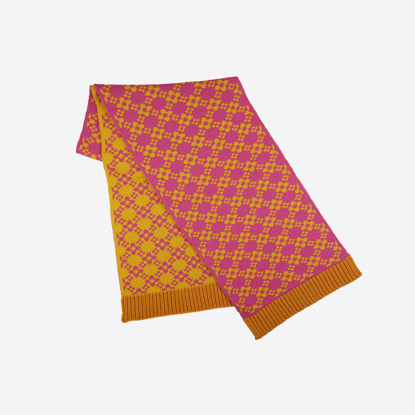 Flower Chain Scarf in Hot Pink