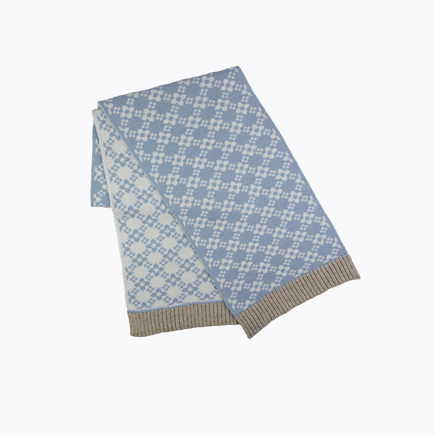 Flower Chain Scarf in Light Blue