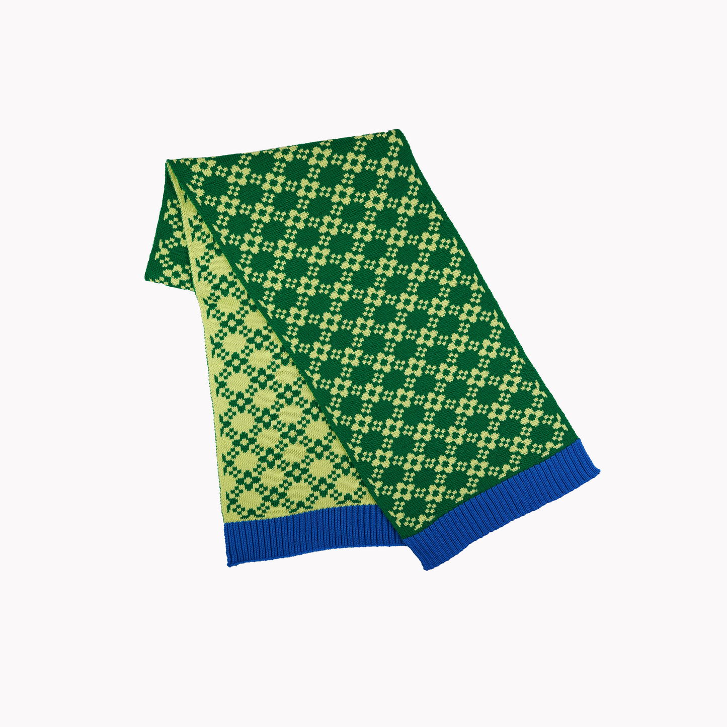 Flower Chain Scarf in Bright Green