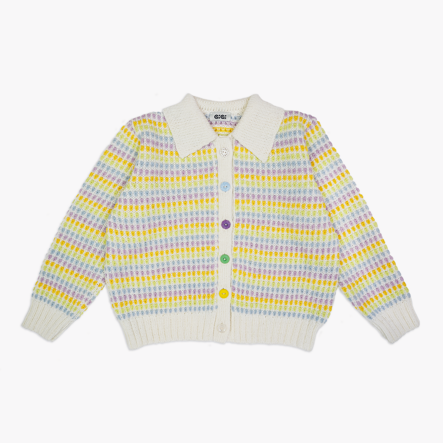 Mismatch Cardigan Mini in Multi Lime