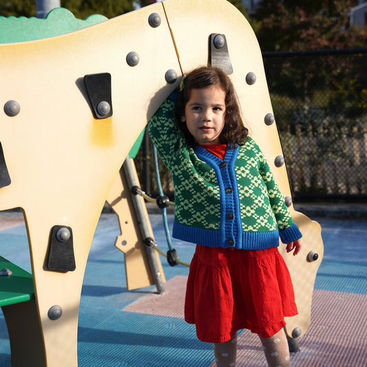 Flower Chain Cardi mini in Bright Green