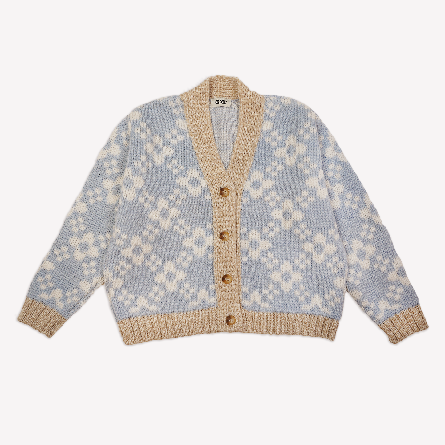 Flower Chain Cardi mini in Light Blue