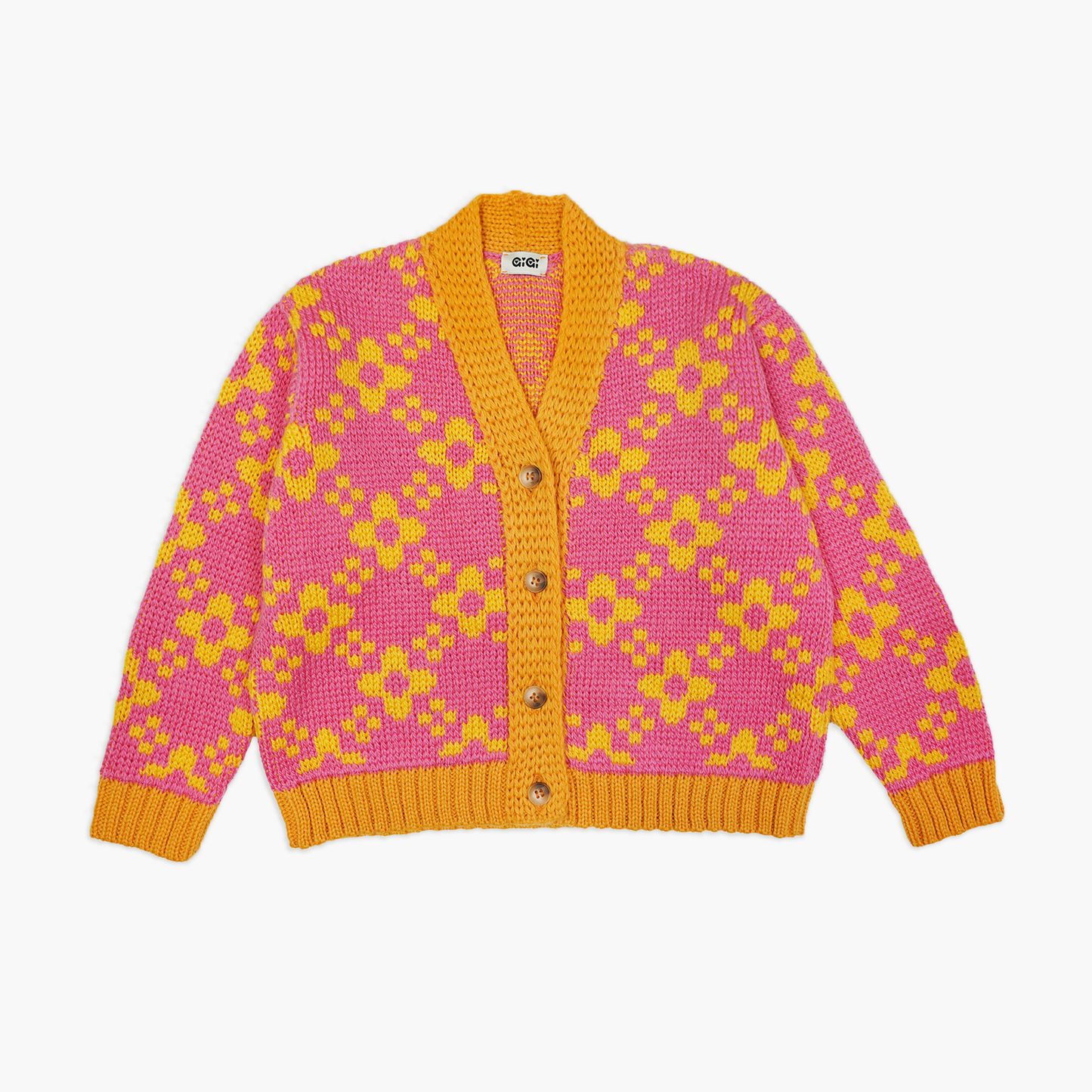 Flower Chain Cardi mini in Hot Pink