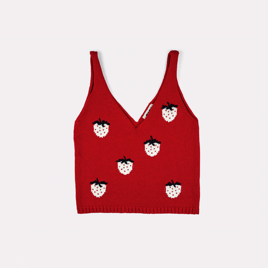 Strawberry Cotton Tanktop in Red