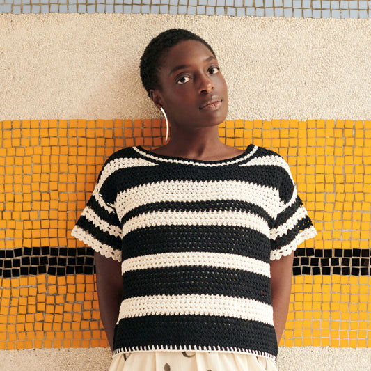 Flower Cotton T-shirt in Black & White