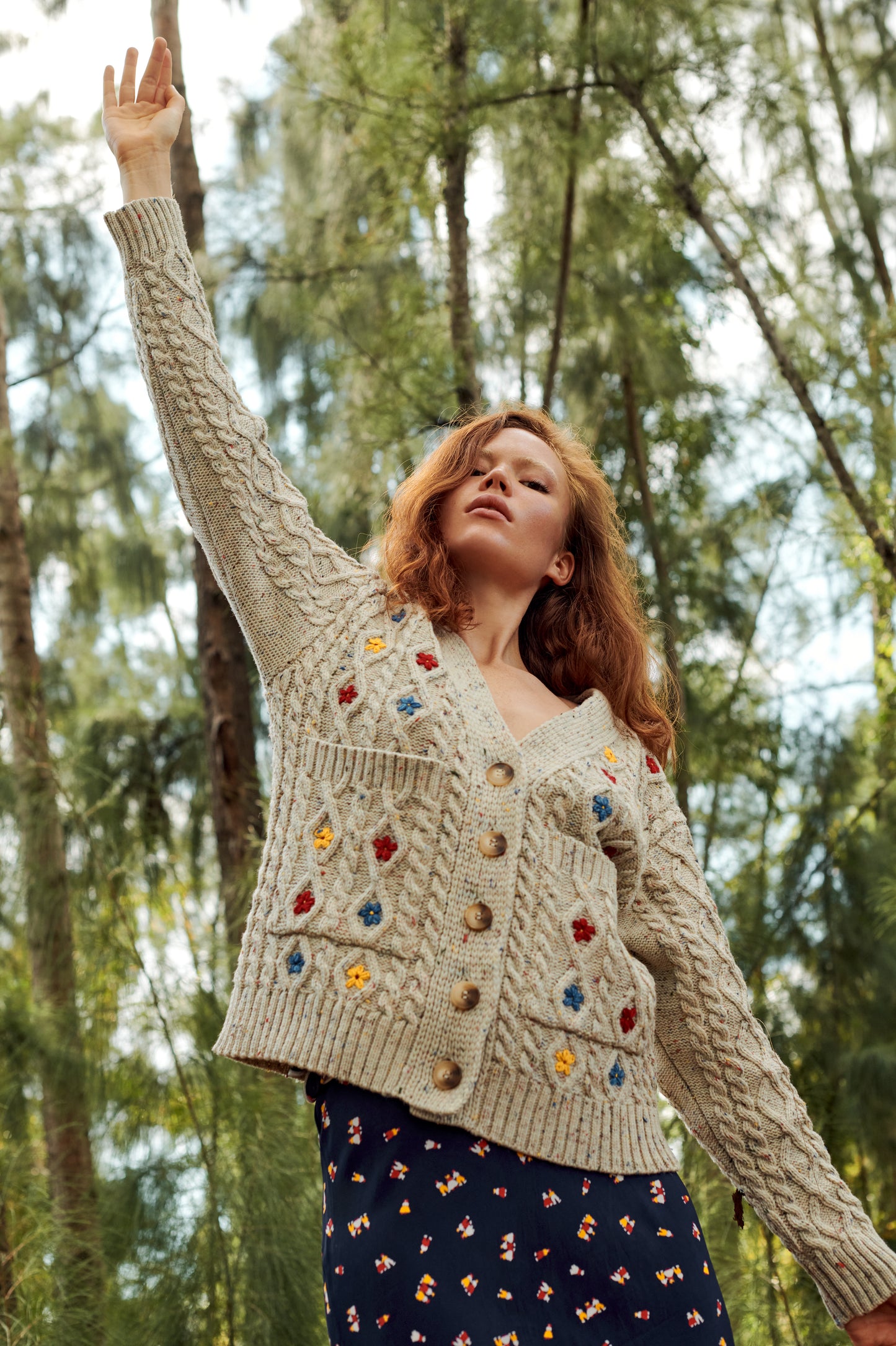 Wild Flower Cardi in Natural