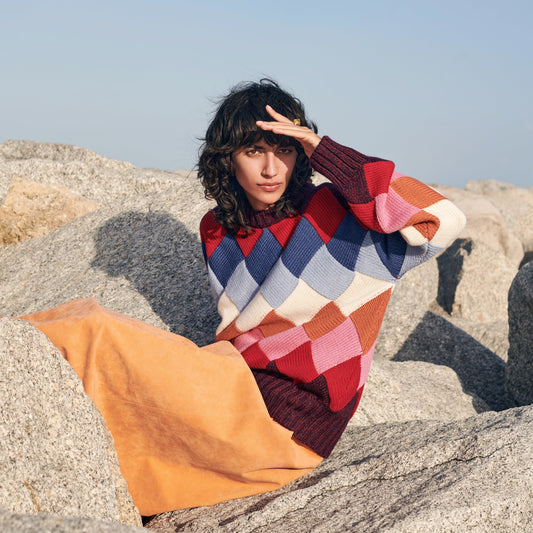 Basket-Weave Sweater in Multicolor