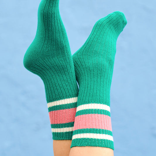 Striped Socks in Green