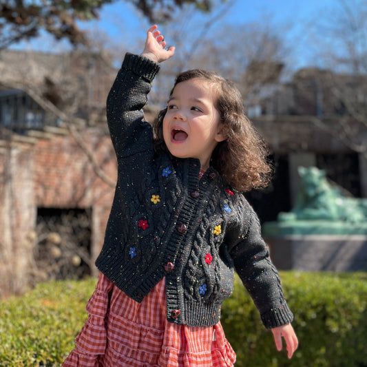 Wild Flower Cardi Forest Green