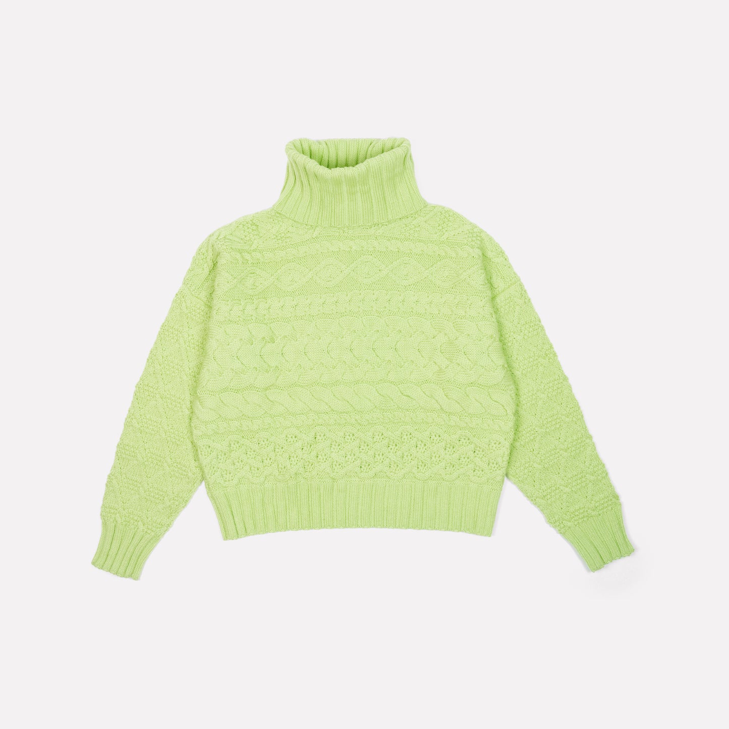 Cable Sweater in Lime