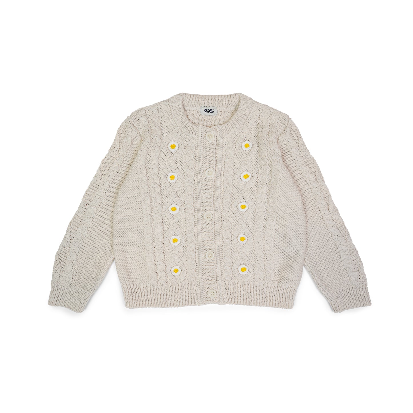 Daisy Cotton Cardigan Mini in Natural