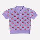 Cherry Polo Top, Violet